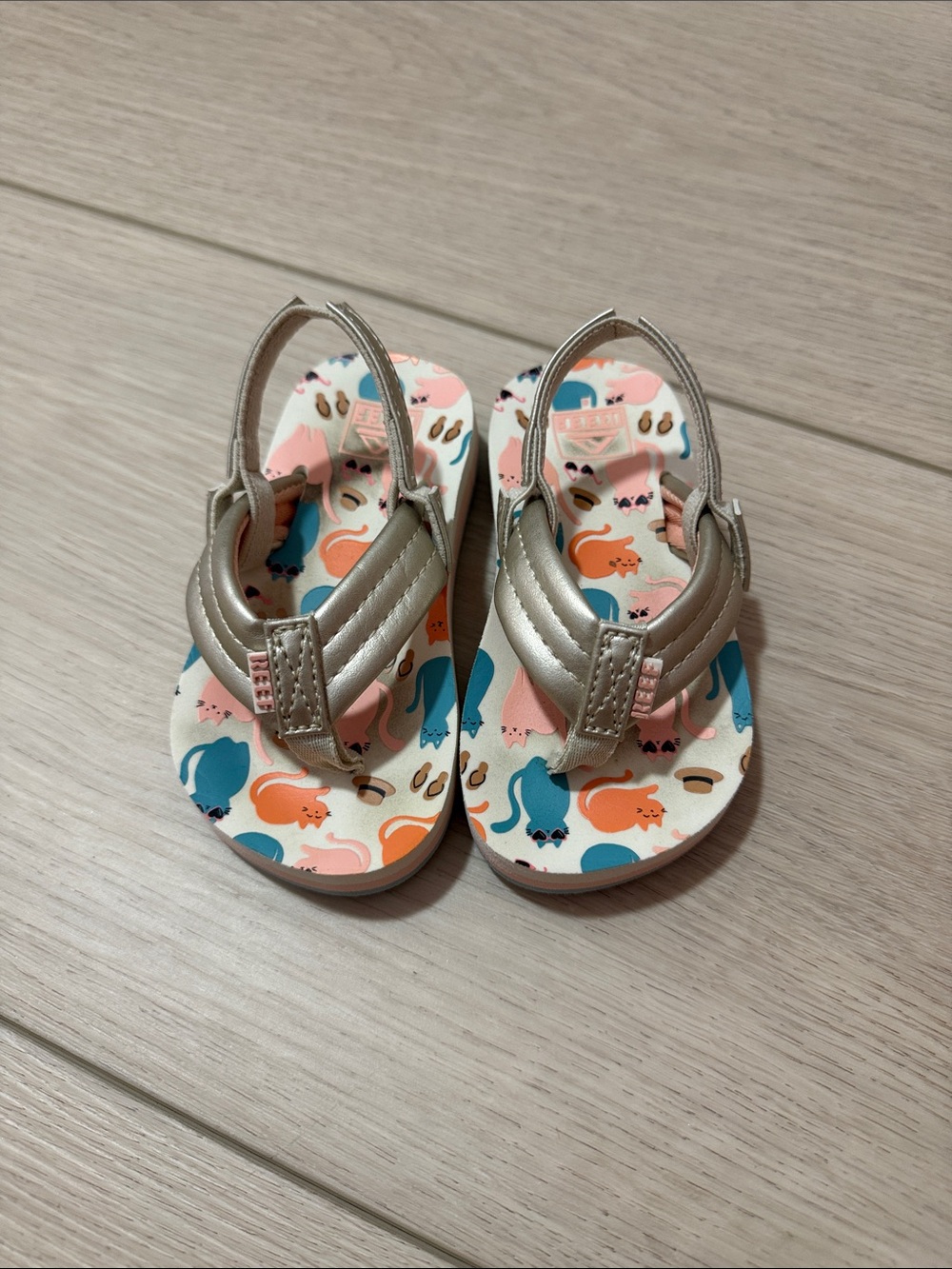 Reef Toddler Gold Cats Flip Flop Sandals